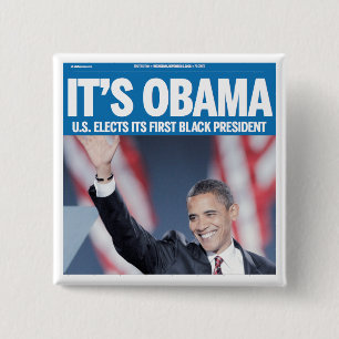 Bóton Quadrado 5.08cm É botão do título de Obama