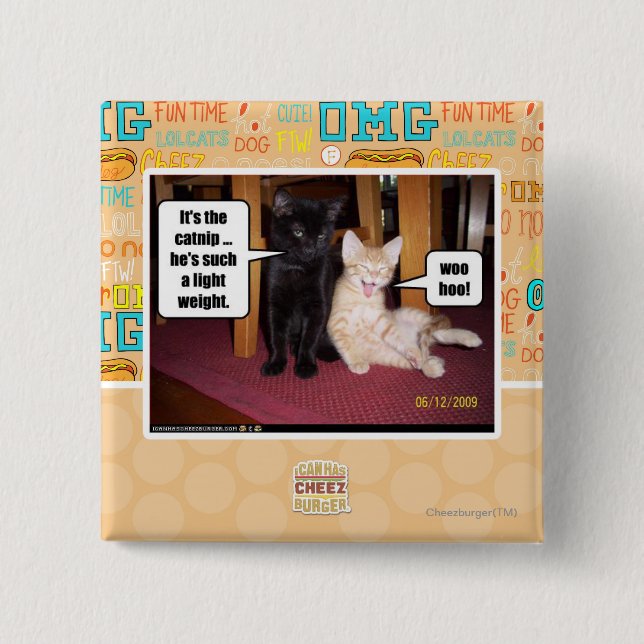 Bóton Quadrado 5.08cm É o catnip (Frente)