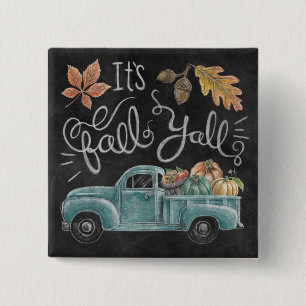 Bóton Quadrado 5.08cm É o Quartel Y'all - Caminhão Chalkboard