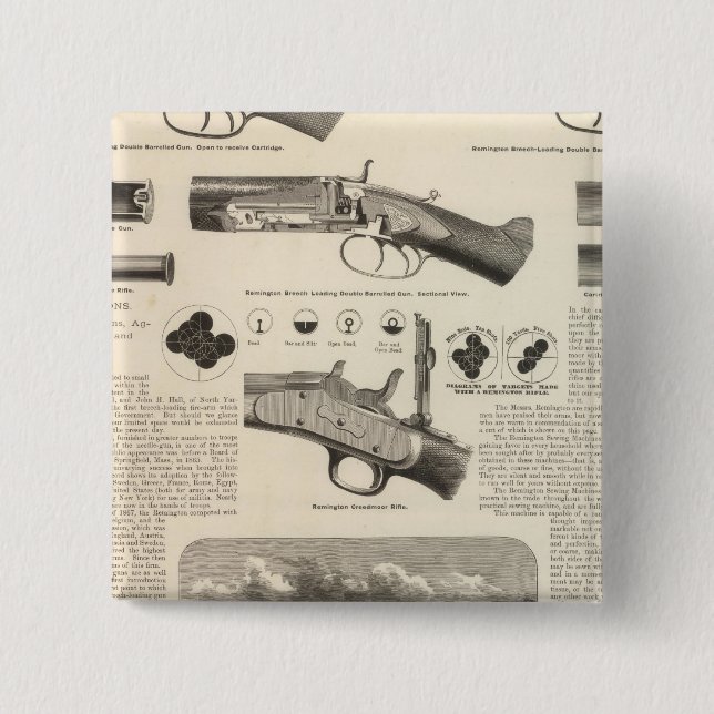 Bóton Quadrado 5.08cm E Remington and Sons (Frente)