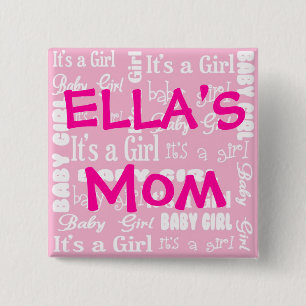 Bóton Quadrado 5.08cm É um botão da menina