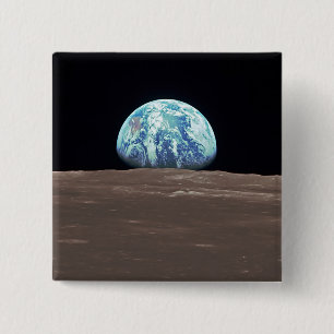 Bóton Quadrado 5.08cm Earthrise da lua