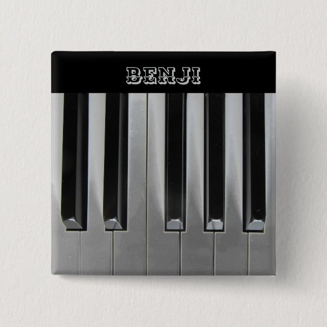 Bóton Quadrado 5.08cm Ebony e Ivory (Frente)