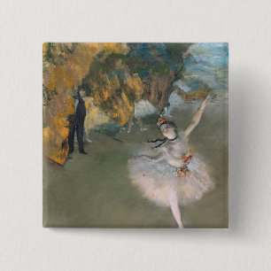 Bóton Quadrado 5.08cm Edgar Degas   a estrela, ou dançarino no palco