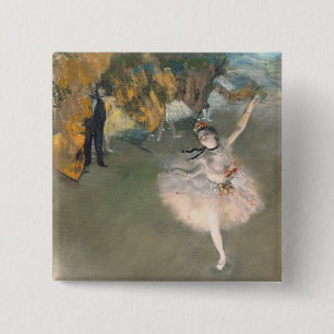 Bóton Quadrado 5.08cm Edgar Degas   a estrela, ou dançarino no palco