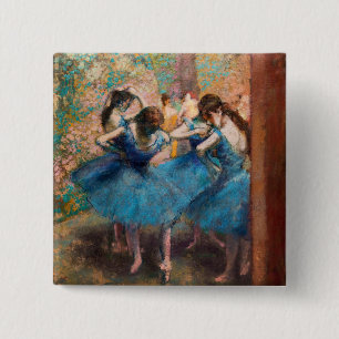 Bóton Quadrado 5.08cm Edgar Degas - Dançarinos em azul