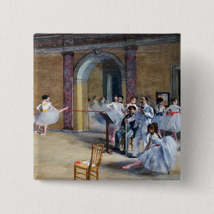 Bóton Quadrado 5.08cm Edgar Degas - Dance Foyer, Opera rue Le Peletier