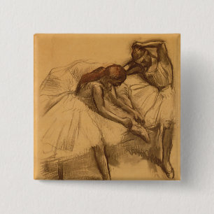 Bóton Quadrado 5.08cm Edgar Degas dois dançarinos