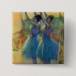 Bóton Quadrado 5.08cm Edgar Degas   dois dançarinos azuis