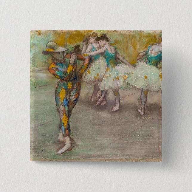 Bóton Quadrado 5.08cm Edgar Degas - Harlequin Dance (Frente)