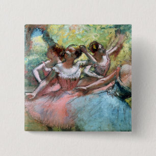 Bóton Quadrado 5.08cm Edgar Degas   quatro bailarinas no palco