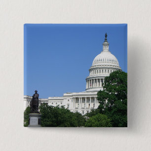 Bóton Quadrado 5.08cm Edifício do Capitólio em Washington DC