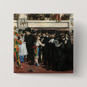 Bóton Quadrado 5.08cm Edouard Manet - Baile Mascarado na Ópera