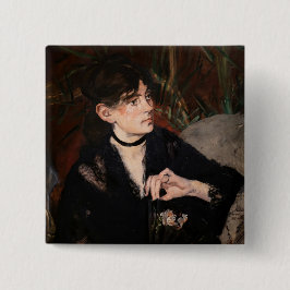 Bóton Quadrado 5.08cm Edouard Manet - Berthe Morisot com um Leque 1874