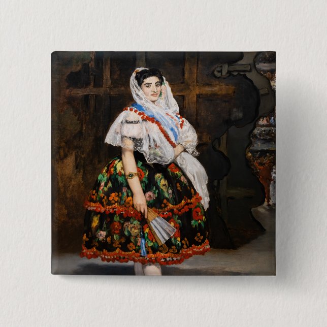 Bóton Quadrado 5.08cm Edouard Manet - Lola de Valence (Frente)