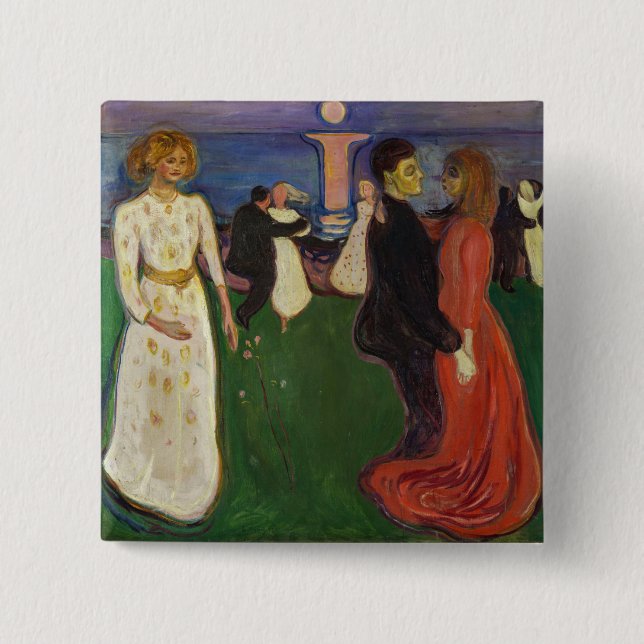 Bóton Quadrado 5.08cm Edvard Munch - A dança da vida (Frente)