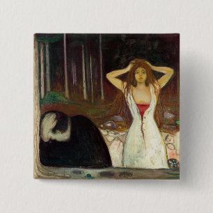 Bóton Quadrado 5.08cm Edvard Munch - Ashes