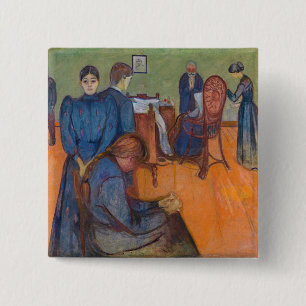Bóton Quadrado 5.08cm Edvard Munch - Morte na enfermaria v2
