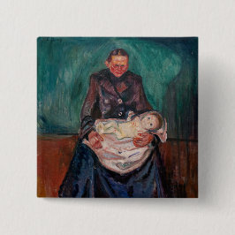 Bóton Quadrado 5.08cm Edvard Munch - Mulher com Criança Doente, Herança