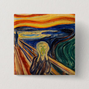 Bóton Quadrado 5.08cm Edvard Munch - O Gritar 1910