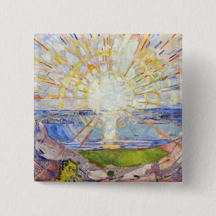 Bóton Quadrado 5.08cm Edvard Munch - O Sol 1911