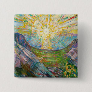 Bóton Quadrado 5.08cm Edvard Munch - O Sol 1916