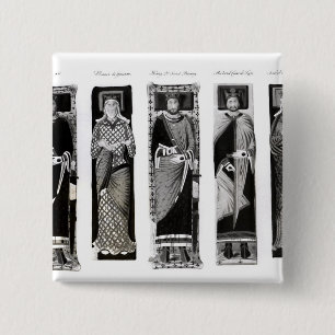 Bóton Quadrado 5.08cm Efígies de Henry II Eleanor de Aquitaine