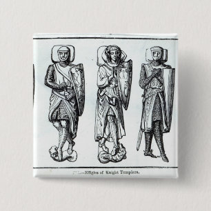 Bóton Quadrado 5.08cm Efígies dos cavaleiros Templars