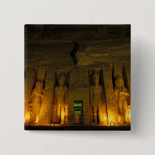 Bóton Quadrado 5.08cm Egito, Abu Simbel, fachada iluminada de Small