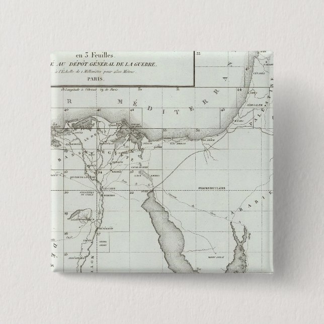 Bóton Quadrado 5.08cm Egito e Palestina (Frente)