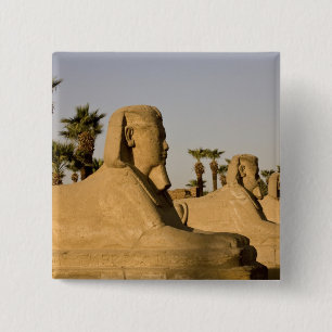 Bóton Quadrado 5.08cm Egito, Luxor. A Avenida das Esfinges leva a