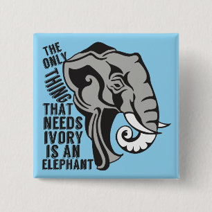 Bóton Quadrado 5.08cm Elefante bonito