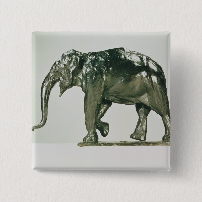 Bóton Quadrado 5.08cm Elefante branco (Frente)