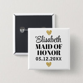 Bóton Quadrado 5.08cm Élégant et Simple Pour Demoiselle D'Honneur