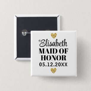 Bóton Quadrado 5.08cm Élégant et Simple Pour Demoiselle D'Honneur