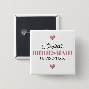 Bóton Quadrado 5.08cm Élégant et Simple Pour Demoiselle D'Honneur