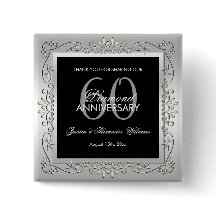 Elegante Decoração Prata 60º Aniversário de Casame