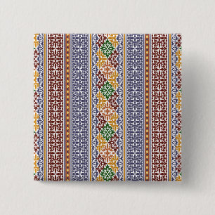 Bóton Quadrado 5.08cm elegante padrão étnico