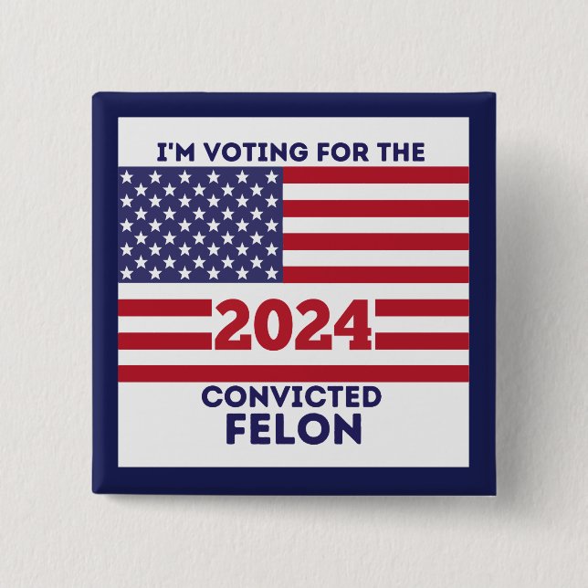 BÓTON QUADRADO 5.08CM ELEIÇÃO 2024, TRUMP (Frente)