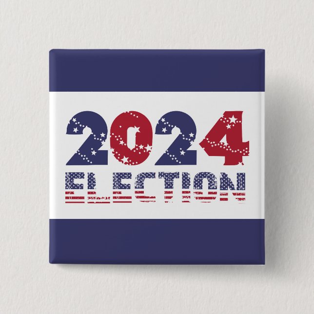 Bóton Quadrado 5.08cm Eleição Azul 2024 (Frente)