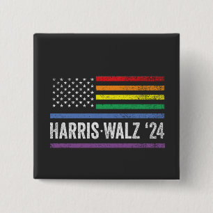 Bóton Quadrado 5.08cm Eleição de Sinalizador Americana da LGBTQ Harris W