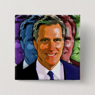 Bóton Quadrado 5.08cm Eleja Mitt Romney para o presidente