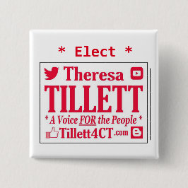 Bóton Quadrado 5.08cm Eleja Tillett botão quadrado