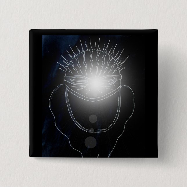 Bóton Quadrado 5.08cm Eletricidade estática (Frente)