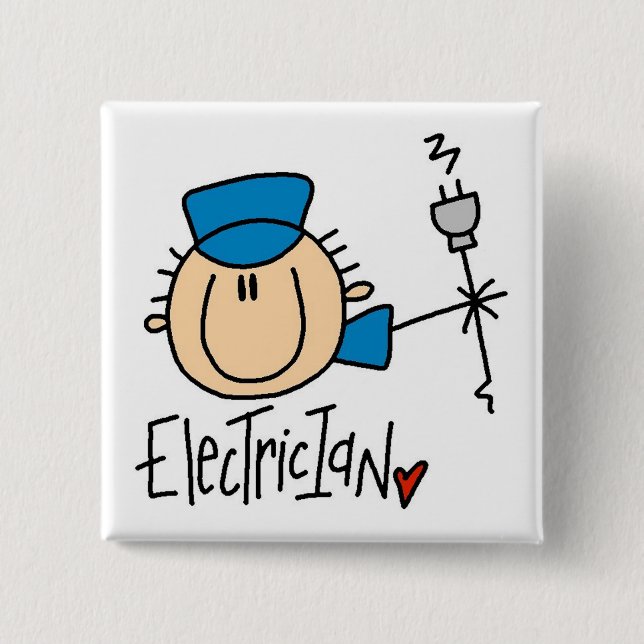 Bóton Quadrado 5.08cm Eletricista (Frente)