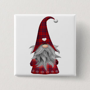 Bóton Quadrado 5.08cm Elf Gnome de Natal bonito