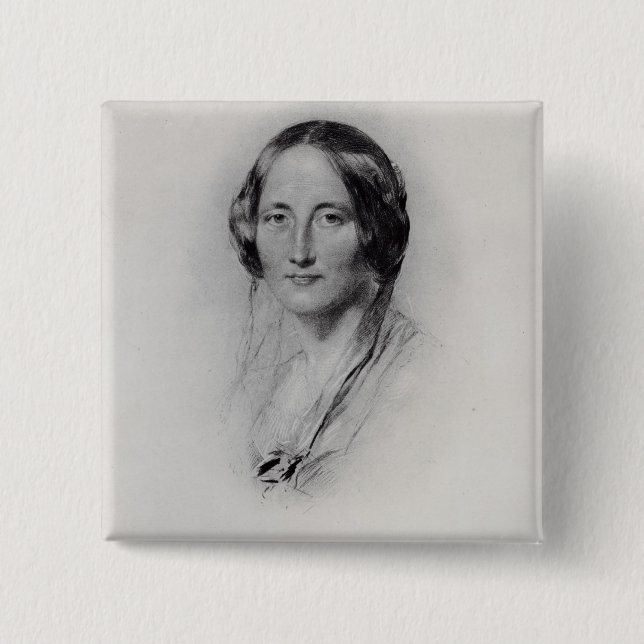 Bóton Quadrado 5.08cm Elizabeth Cleghorn Gaskell (Frente)