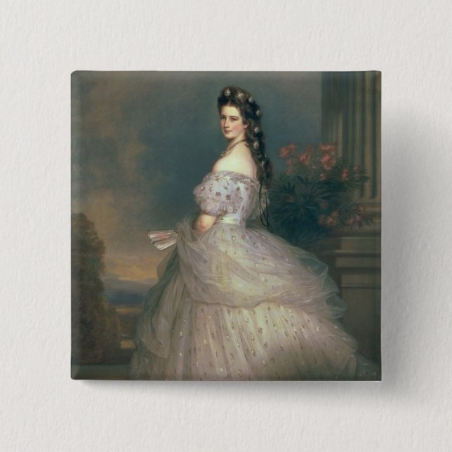 Bóton Quadrado 5.08cm Elizabeth de Baviera (Frente)