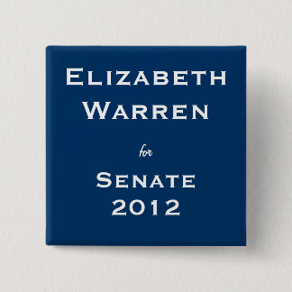 Bóton Quadrado 5.08cm Elizabeth Warren para o Senado