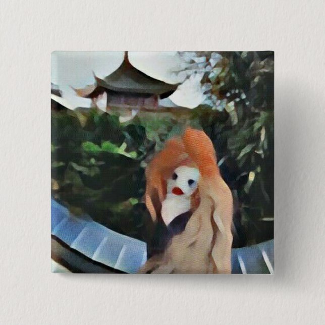 Bóton Quadrado 5.08cm Em algum lugar duende (Frente)